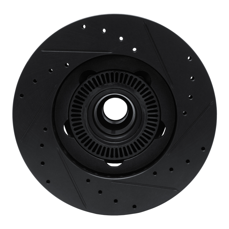 Ford Ranger Brake Rotor (1) - Front Left - R1 Concepts - Drilled & Slotted - Black - `06-`12